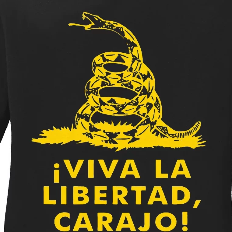 Viva La Libertad Carajo Milei Libertarian Ancap Liberty Ladies Long Sleeve Shirt