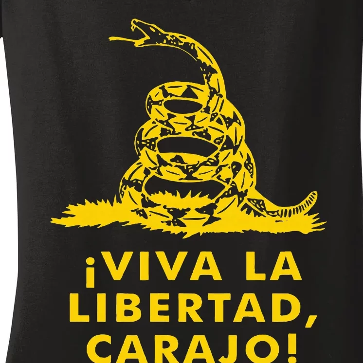 Viva La Libertad Carajo Milei Libertarian Ancap Liberty Women's V-Neck T-Shirt