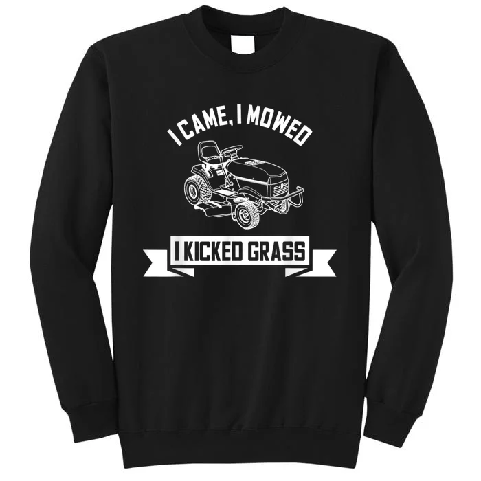 Vintage Lawn Mowing Funny Landscaping Mowologist Tall Sweatshirt