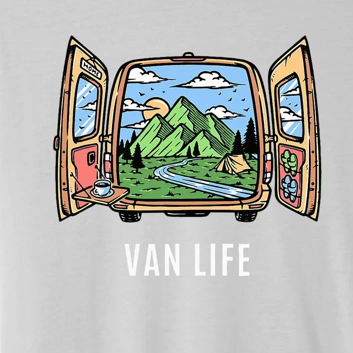 Van Life Mountain Scene Camper Hiker And Nomad Travelers ChromaSoft Performance T-Shirt