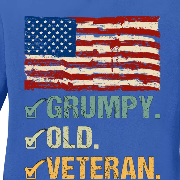 Veteran Lives Matter Grumpy Old Veteran Vietnam Veterans Day Gift Ladies Long Sleeve Shirt