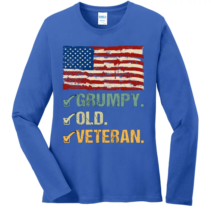 Veteran Lives Matter Grumpy Old Veteran Vietnam Veterans Day Gift Ladies Long Sleeve Shirt