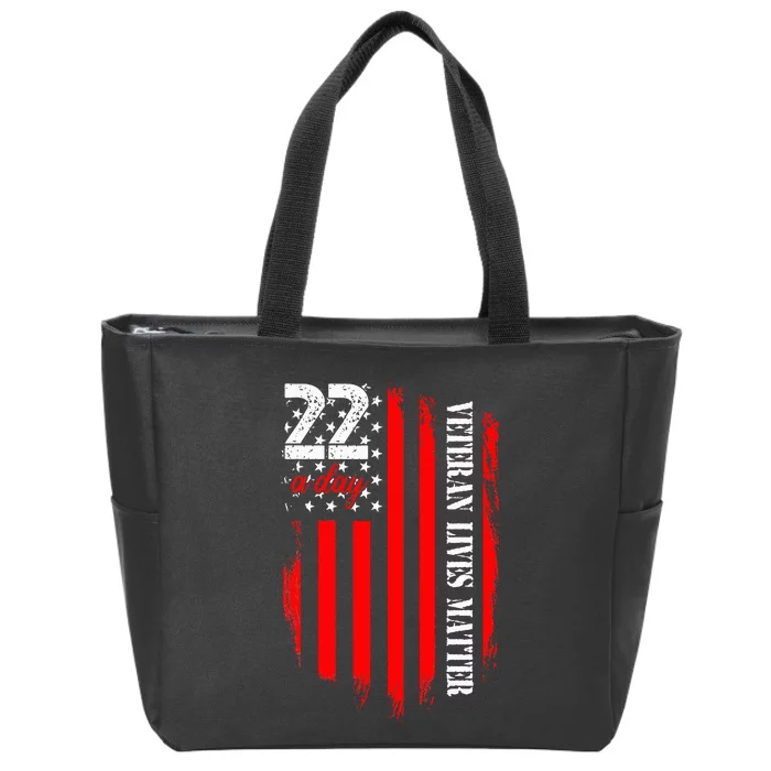 Veteran Lives Matter Suicide Awareness Ptsd Veteran 22 Day Zip Tote Bag