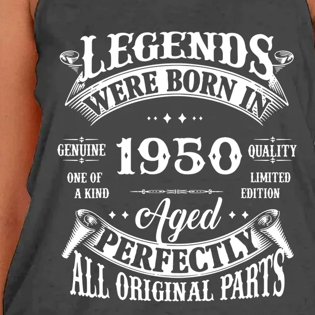 Vintage Legend Made In 1950 The Original Birthday Women's Knotted Racerback Tank