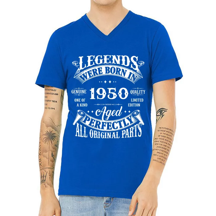 Vintage Legend Made In 1950 The Original Birthday V-Neck T-Shirt