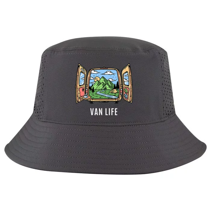 Van Life Mountain Scene Camper Hiker And Nomad Travelers Cool Comfort Performance Bucket Hat