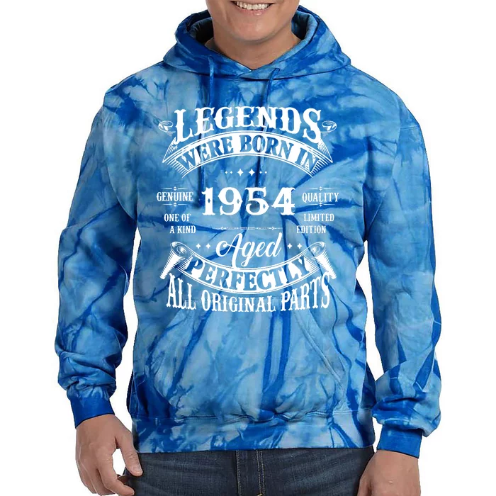 Vintage Legend Made In 1954 The Original Birthday Tie Dye Hoodie