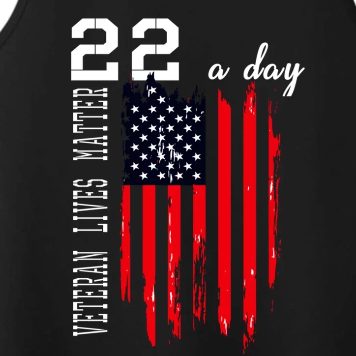 Veteran Lives Matter Suicide Awareness Ptsd Veteran 22 Day Cool Gift Performance Tank