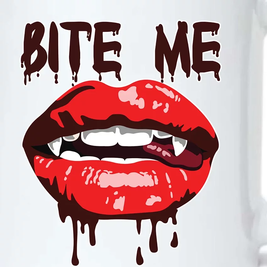 Vampire Lips Mouth Halloween Bite Me Scary Funny Gift Black Color Changing Mug