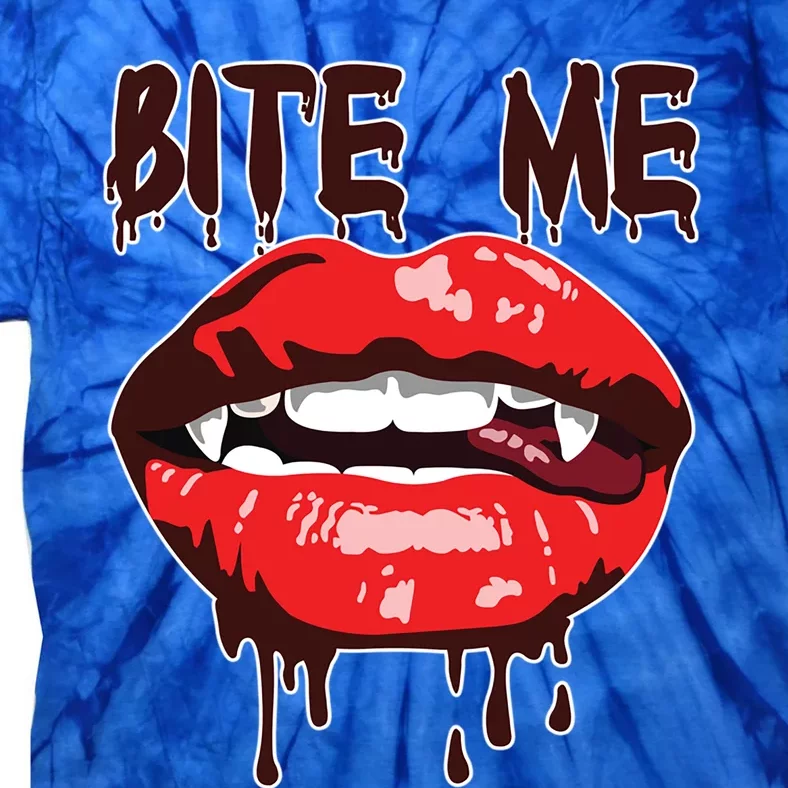 Vampire Lips Mouth Halloween Bite Me Scary Funny Gift Tie-Dye T-Shirt