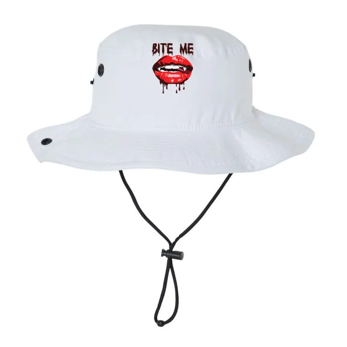 Vampire Lips Mouth Halloween Bite Me Scary Funny Gift Legacy Cool Fit Booney Bucket Hat