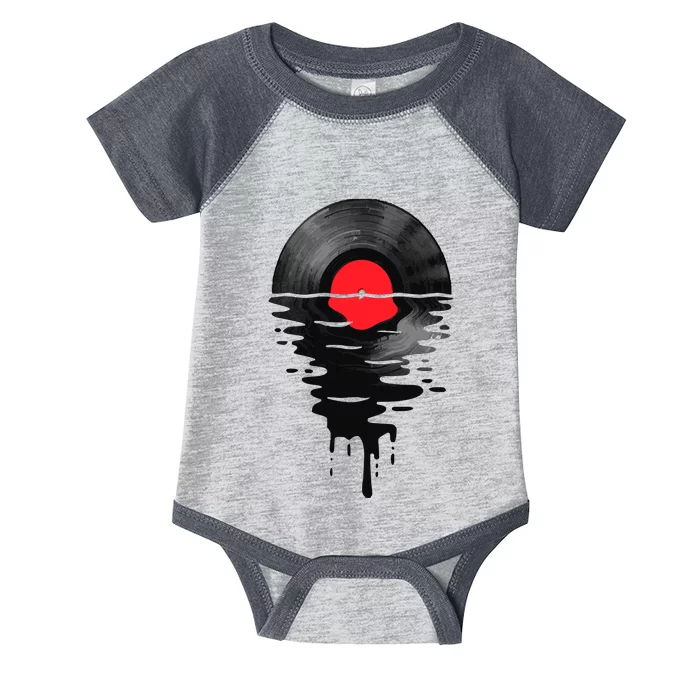 Vinyl LP Music Record Sunset Red Infant Baby Jersey Bodysuit