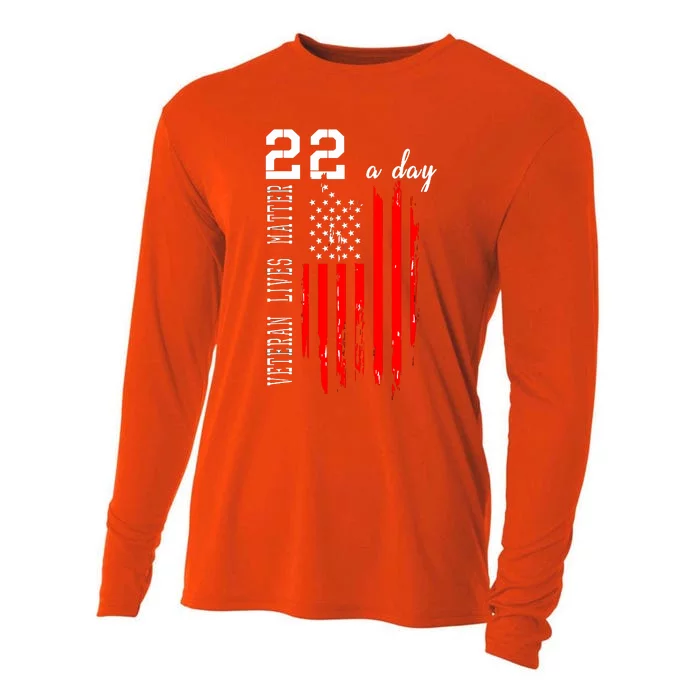 Veteran Lives Matter Suicide Awareness PTSD Veteran 22 Day Cooling Performance Long Sleeve Crew