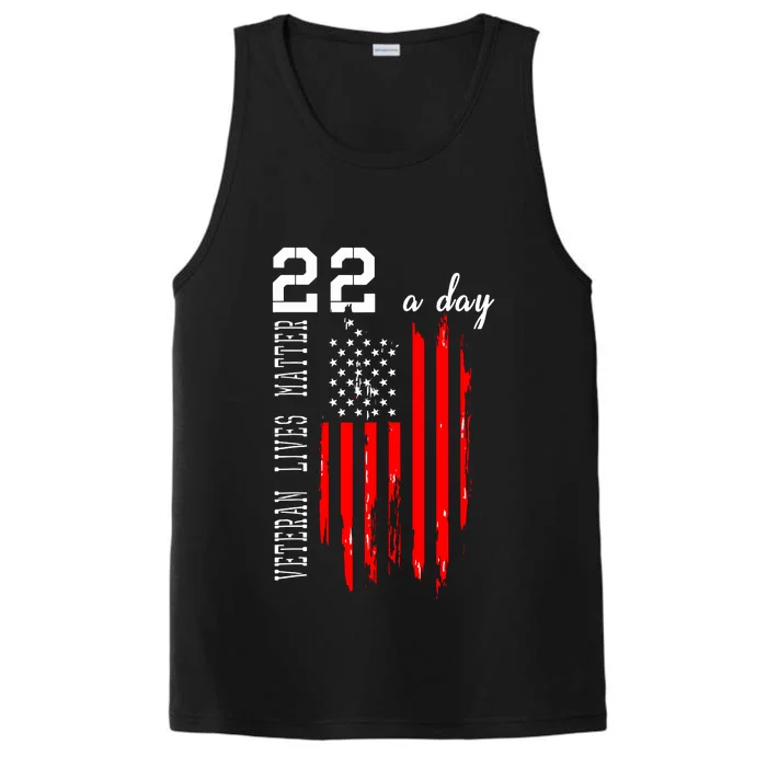 Veteran Lives Matter Suicide Awareness PTSD Veteran 22 Day Performance Tank