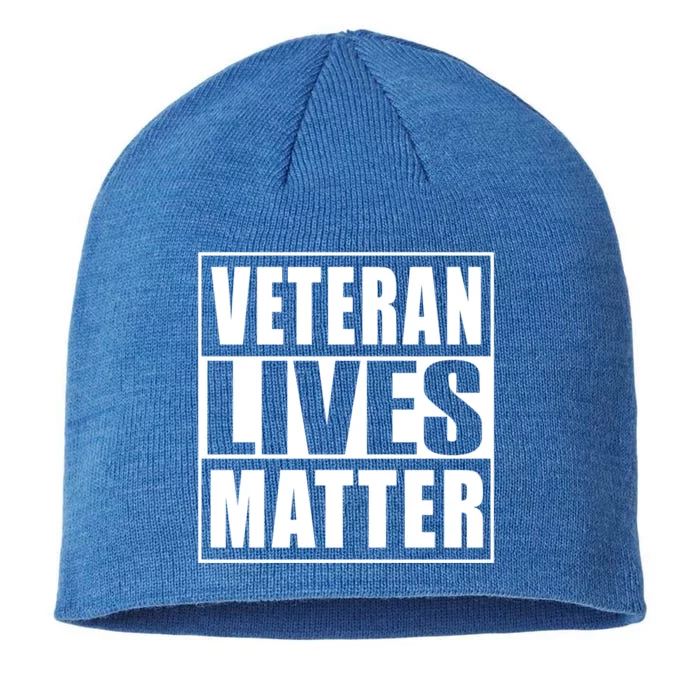 Veterans Lives Matter Veterans Day Gift 8 1/2in Sustainable Knit Beanie