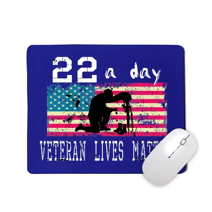 Veteran Lives Matter Suicide Awareness Ptsd Veteran 22 A Day Gift Mousepad