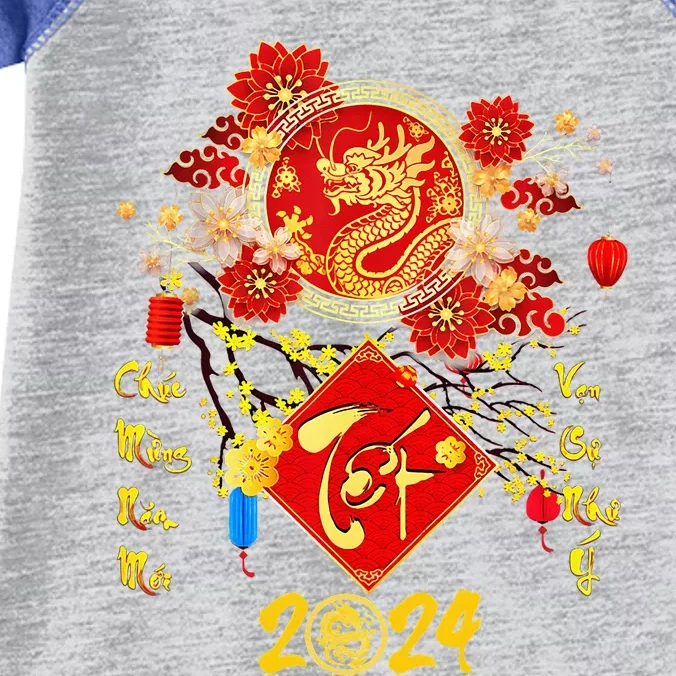 Vietnamese Lunar New Year 2024 Tet Viet Chuc Mung Nam Moi Infant Baby Jersey Bodysuit