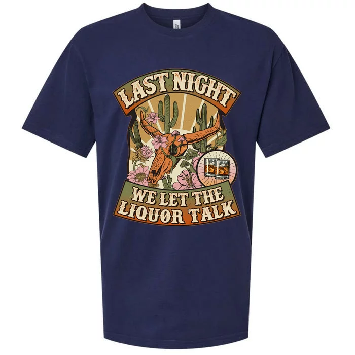 Vintage Last Night We Let The Liquor Talk Sueded Cloud Jersey T-Shirt