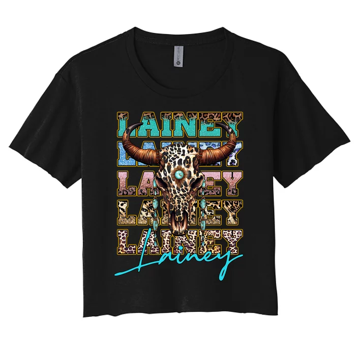 Vintage Lainey Name Personalized Love Animal Awesome Apparel Women's Crop Top Tee