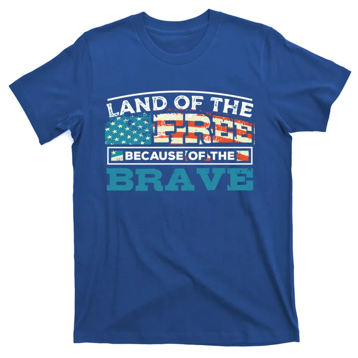 Vintage Land Of The Free Because Of The Brave Gift T-Shirt