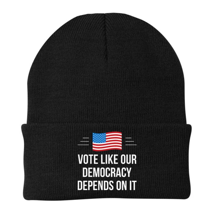 Vote Like Our Democracy Depends On It Knit Cap Winter Beanie