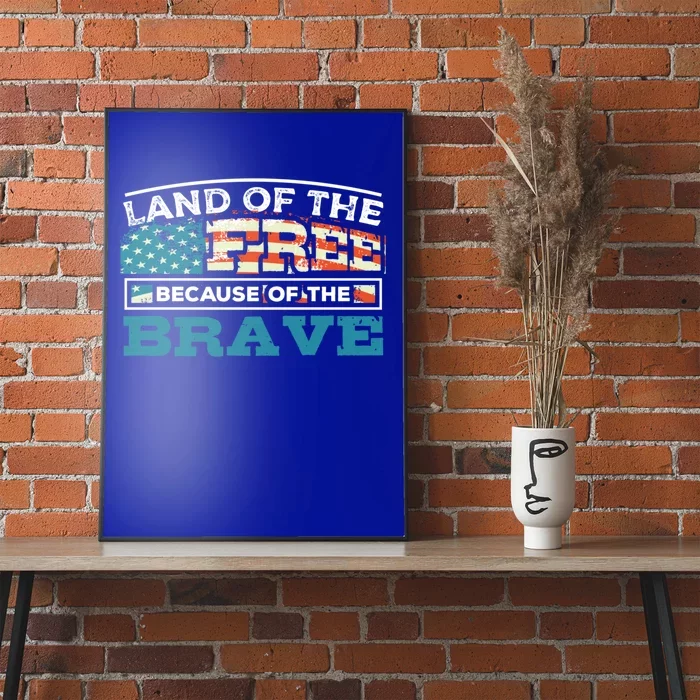 Vintage Land Of The Free Because Of The Brave Great Gift Poster