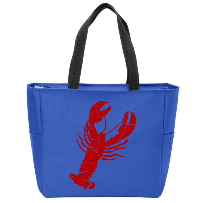 Vintage Lobster Print Lobster Gift Zip Tote Bag