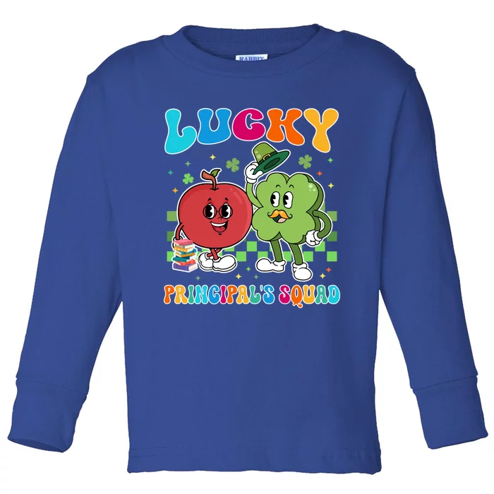 Vintage Lucky Principal's Squad St Patrick's Day School Cute Gift Toddler Long Sleeve Shirt