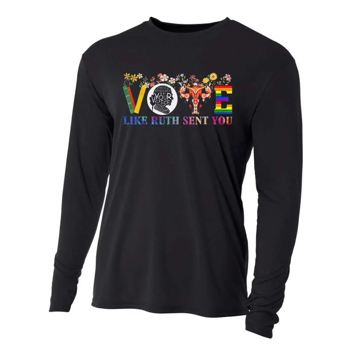 Vote Like Ruth Sent You Feminist Voting Inspirational Cooling Performance Long Sleeve Crew