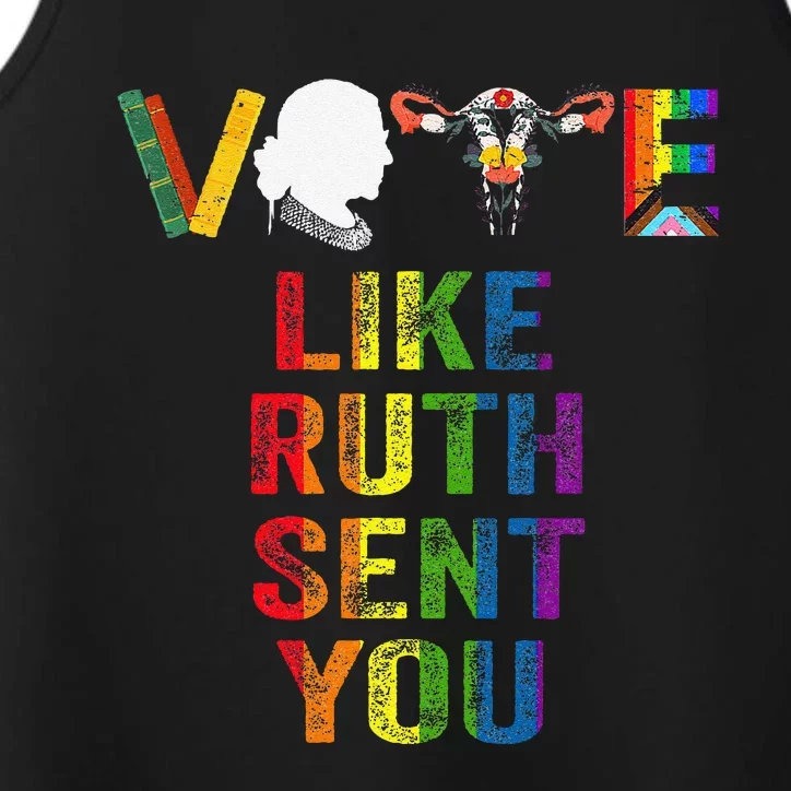 Vote Like Ruth Sent You Uterus Feminist Lgbt Performance Tank