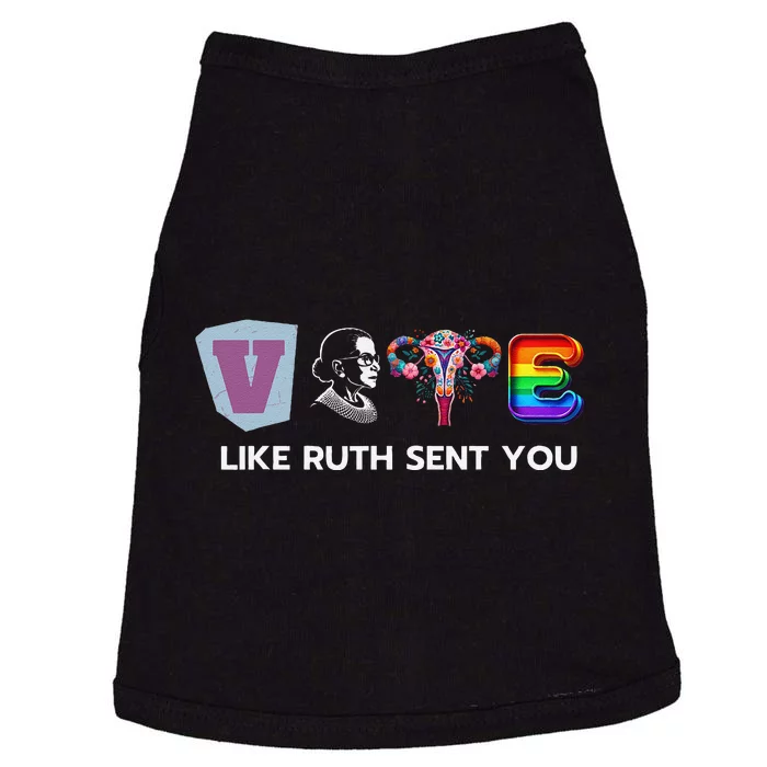 Vote Like Ruth Sent You Uterus Flowers Feminist Lgbt Pride Doggie Tank