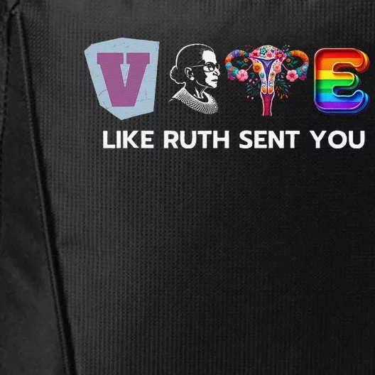 Vote Like Ruth Sent You Uterus Flowers Feminist Lgbt Pride City Backpack