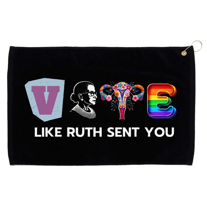 Vote Like Ruth Sent You Uterus Flowers Feminist Lgbt Pride Grommeted Golf Towel