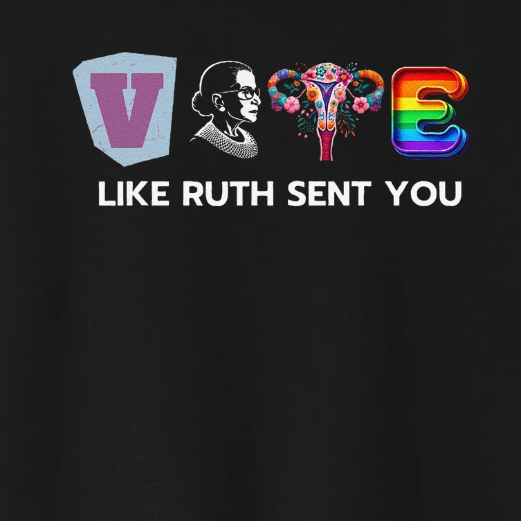 Vote Like Ruth Sent You Uterus Flowers Feminist Lgbt Pride Women's Crop Top Tee