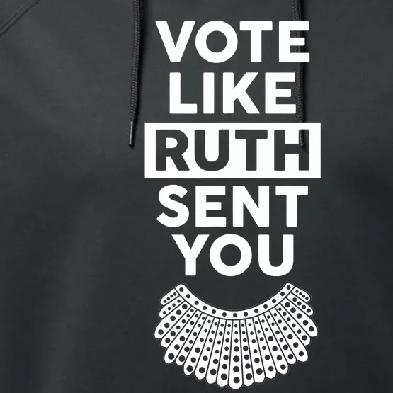 Vote Like Ruth Sent You Feminist Gift Performance Fleece Hoodie