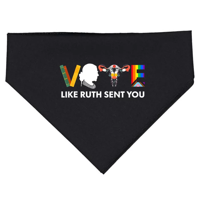 Vote Like Ruth Sent You Uterus Feminist Lgbt USA-Made Doggie Bandana