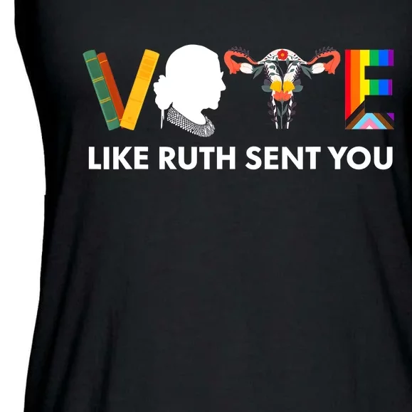 Vote Like Ruth Sent You Uterus Feminist Lgbt Ladies Essential Flowy Tank