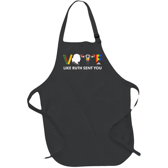 Vote Like Ruth Sent You Uterus Feminist Lgbt Full-Length Apron With Pocket