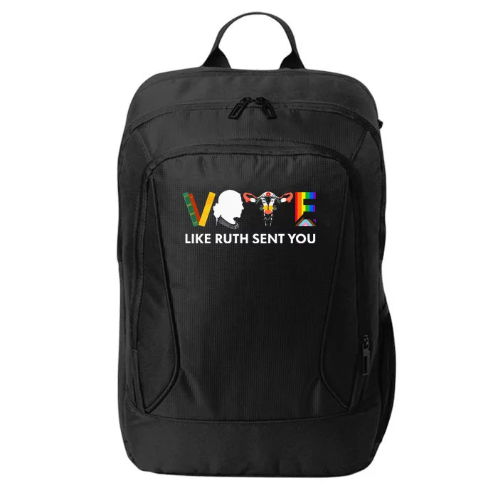 Vote Like Ruth Sent You Uterus Feminist Lgbt City Backpack