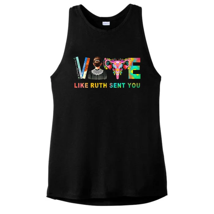 Vote Like Ruth Sent You Rbg Feminist Vote Inspirational Ladies Tri-Blend Wicking Tank