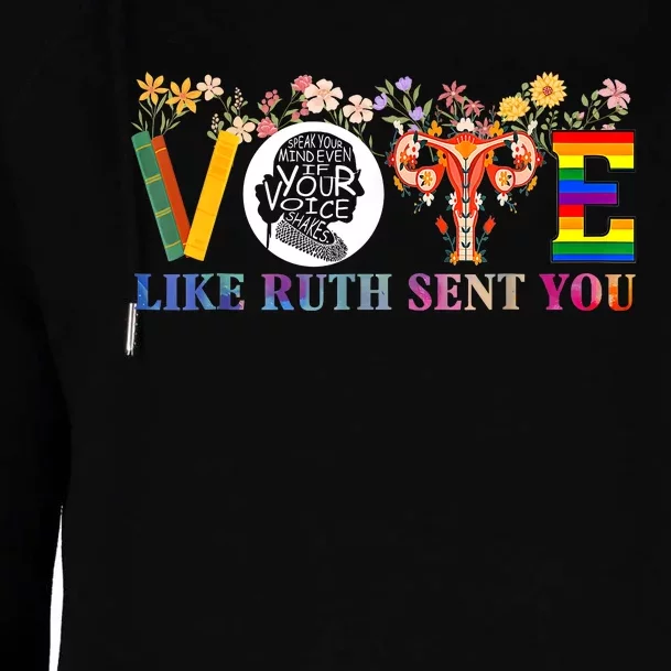 Vote Like Ruth Sent You Feminist Voting Inspirational Womens Funnel Neck Pullover Hood