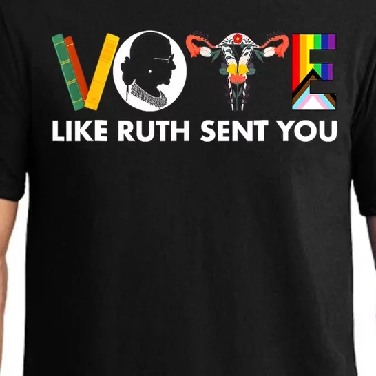 Vote Like Ruth Sent You Funny Uterus Feminist Lgbt Pajama Set