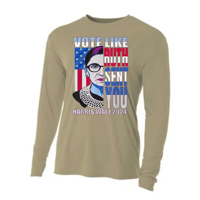 Vote Like Ruth Sent You Feminist Voting Inspirational Cooling Performance Long Sleeve Crew