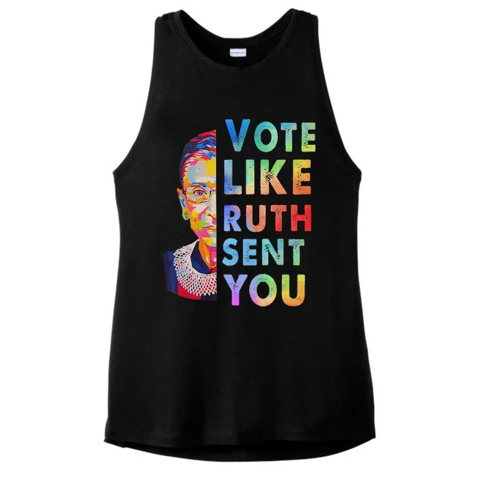 Vote Like Ruth Sent You Feminist Voting Inspirational Gift Ladies Tri-Blend Wicking Tank