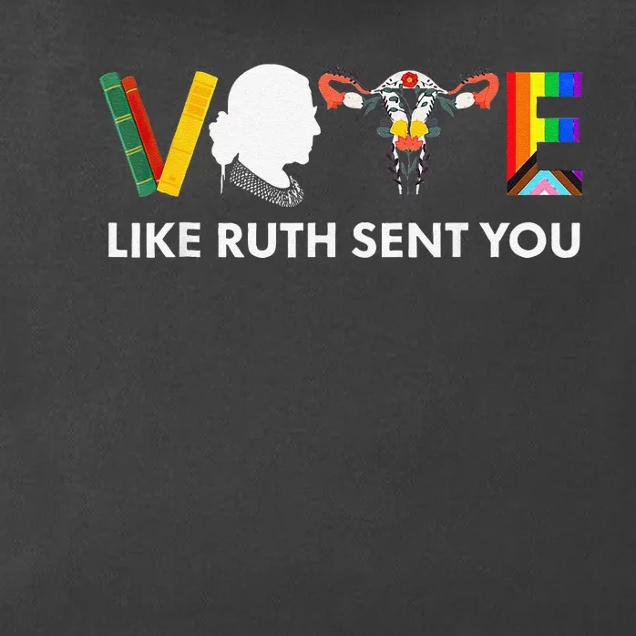 Vote Like Ruth Sent You Uterus Feminist Lgbt Gift Zip Tote Bag