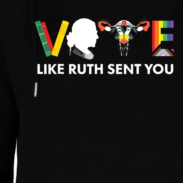 Vote Like Ruth Sent You Uterus Feminist Lgbt Womens Funnel Neck Pullover Hood