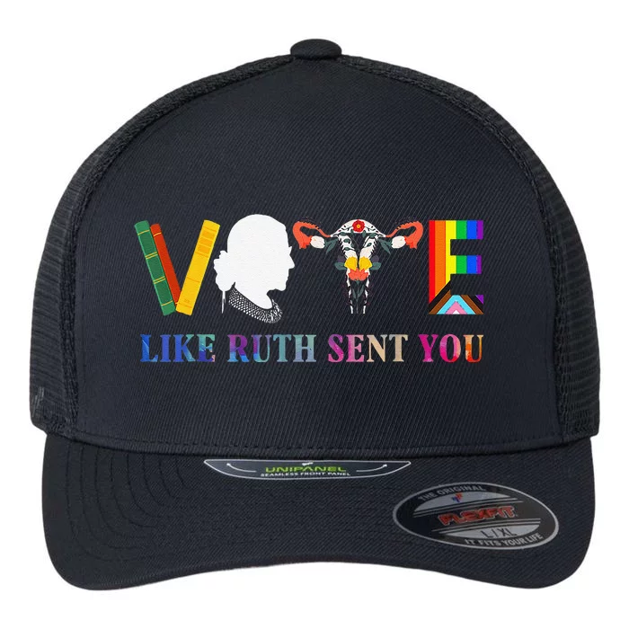 Vote Like Ruth Sent You Uterus Feminist Lgbt Flexfit Unipanel Trucker Cap