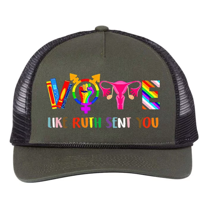 Vote Like Ruth Sent You Uterus Feminist Lgbt Retro Rope Trucker Hat Cap