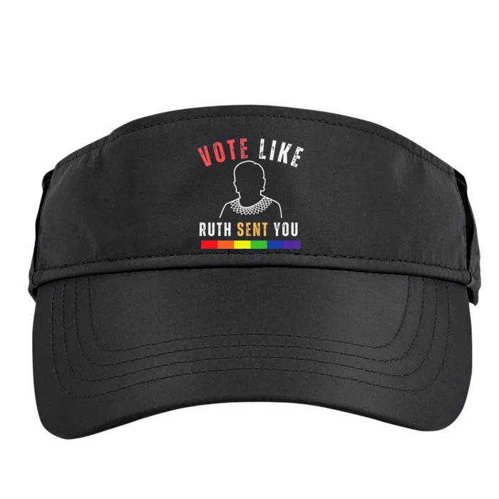 Vote Like Ruth Sent You Lgbt Feminist Pride Strong Adult Drive Performance Visor