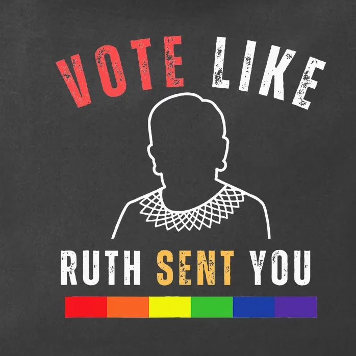 Vote Like Ruth Sent You Lgbt Feminist Pride Strong Zip Tote Bag